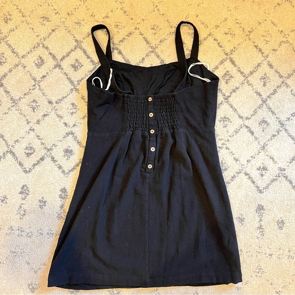 Free People Black Sleeveless Adjustable Strap Button Back Dress Large - Picture 6 of 10